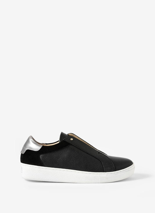 Indie Black Leather Slip On Trainers
