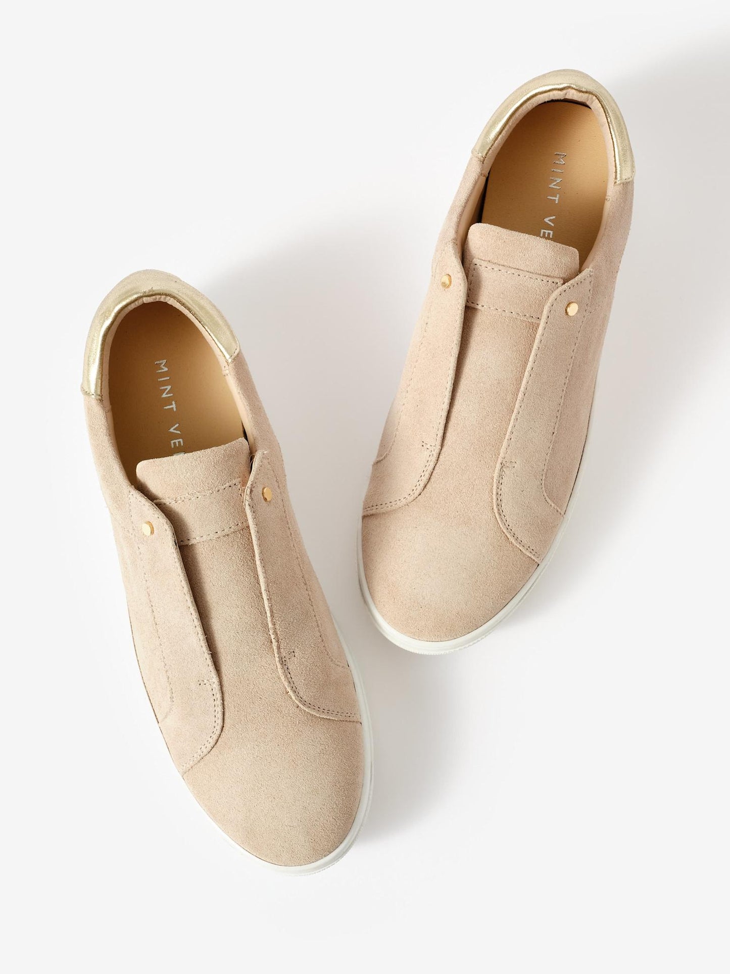 Indie Neutral Suede Slip On Trainers