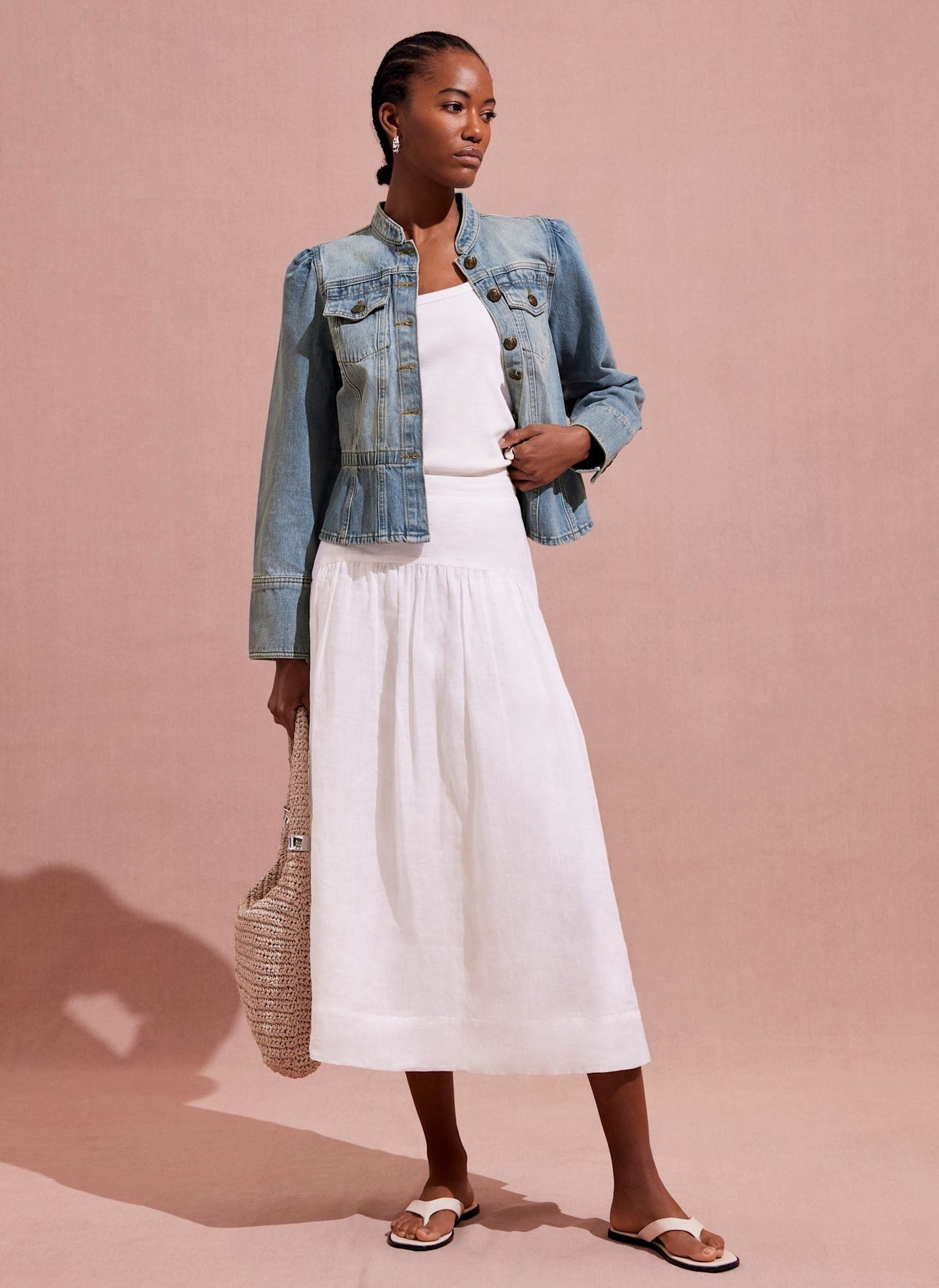 Indigo Puff Sleeve Denim Jacket