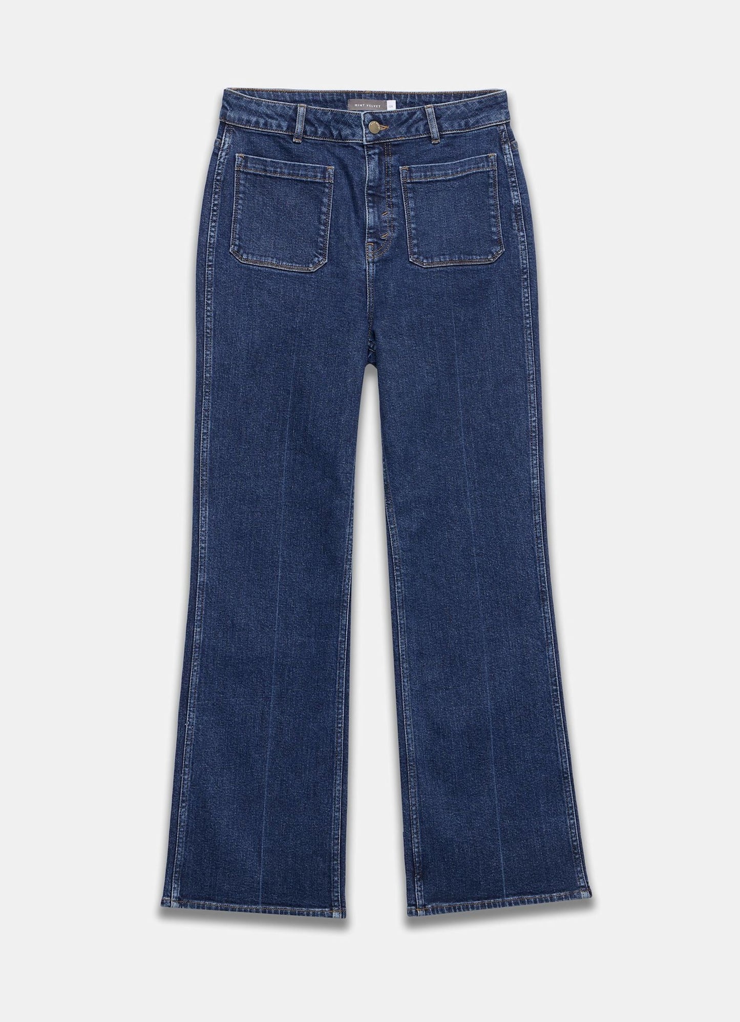 Indigo Relaxed Bootcut Patch Pocket Jeans