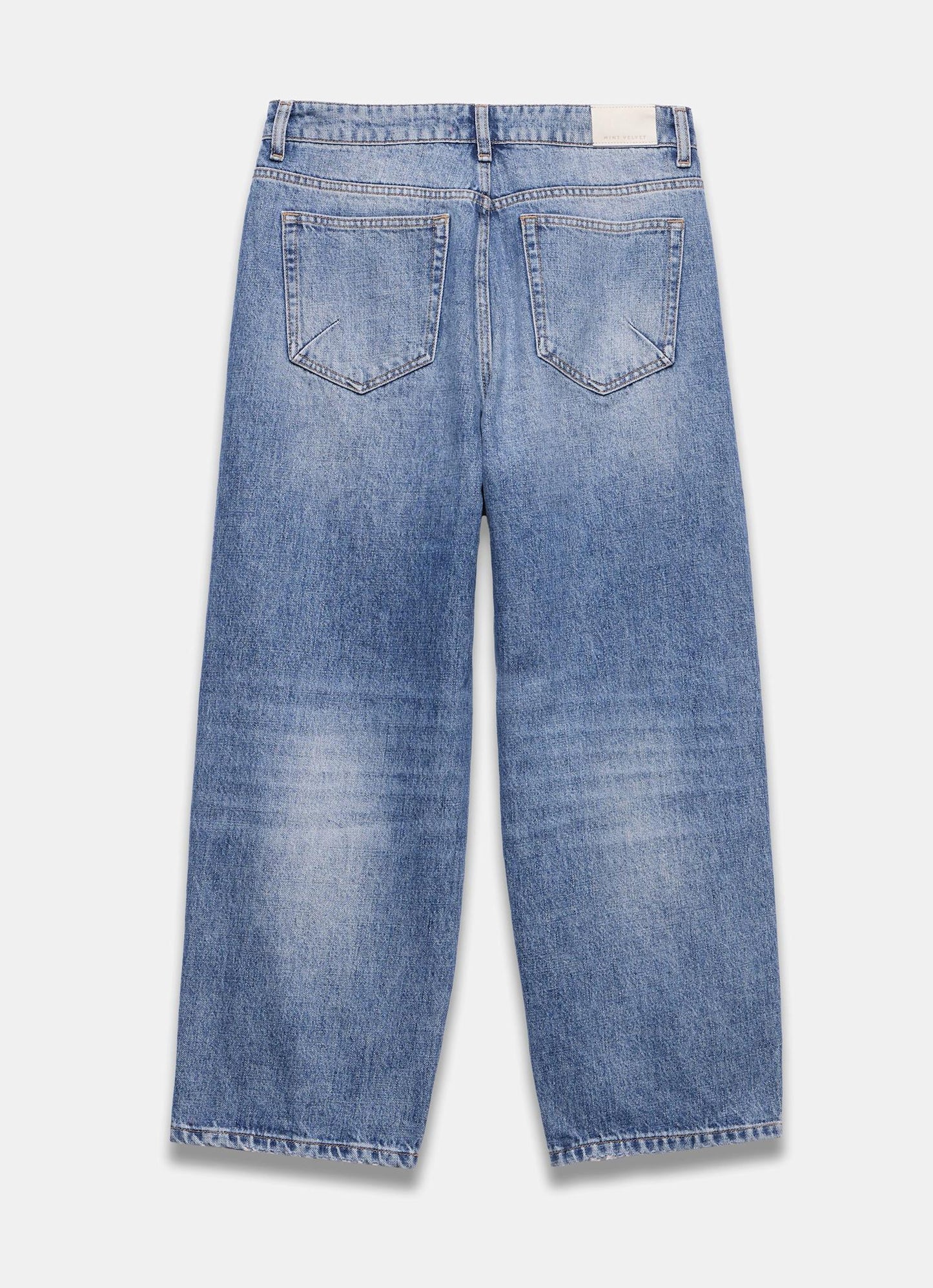 Mid Indigo Relaxed Tapered Boyfriend Jeans