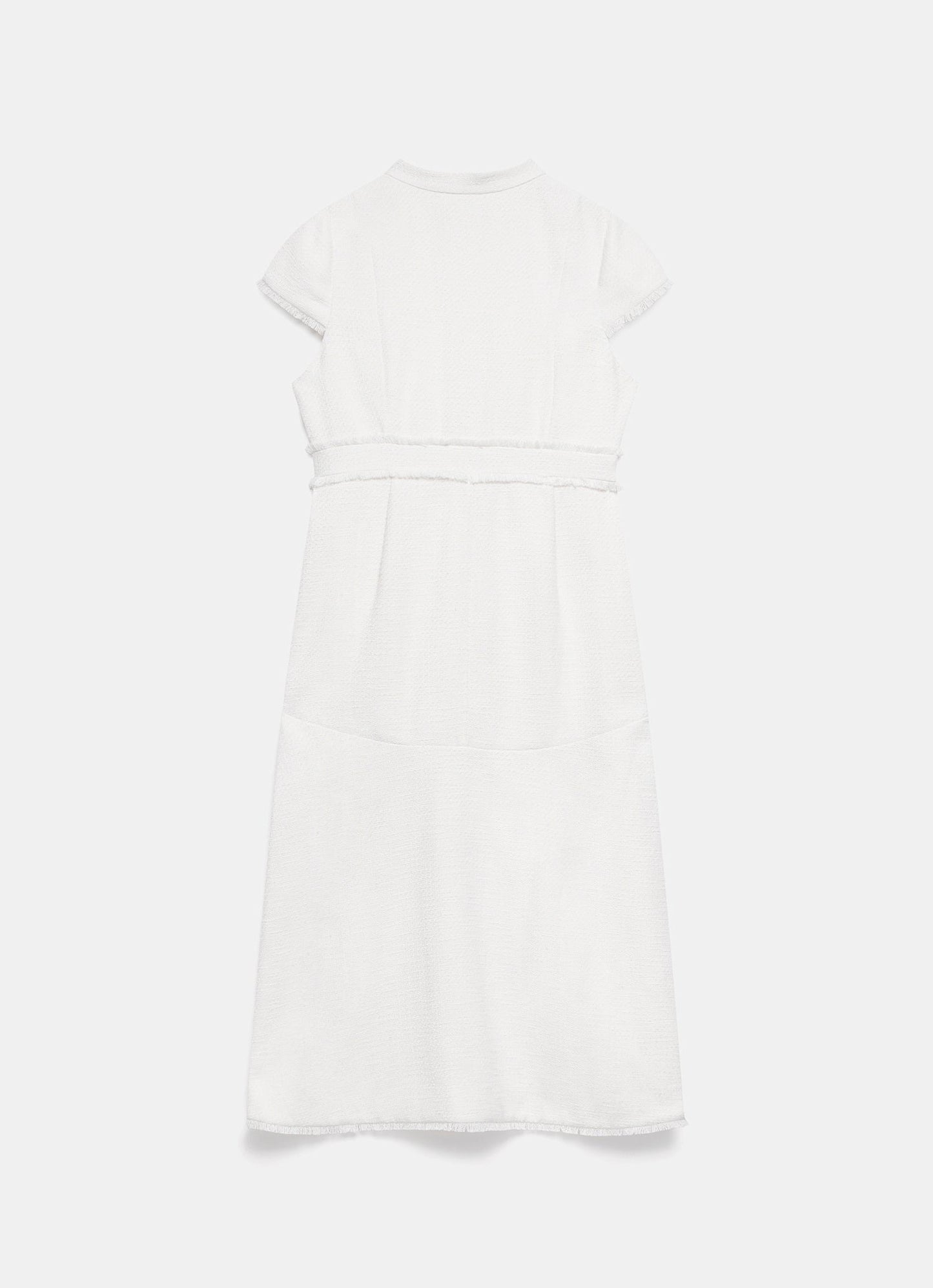 Cream Boucle Midi Dress