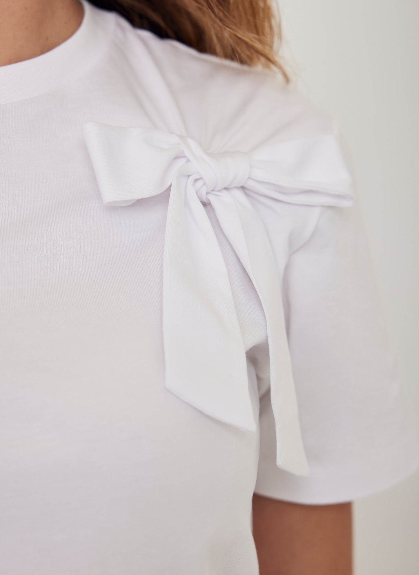 White Bow Detail T-Shirt