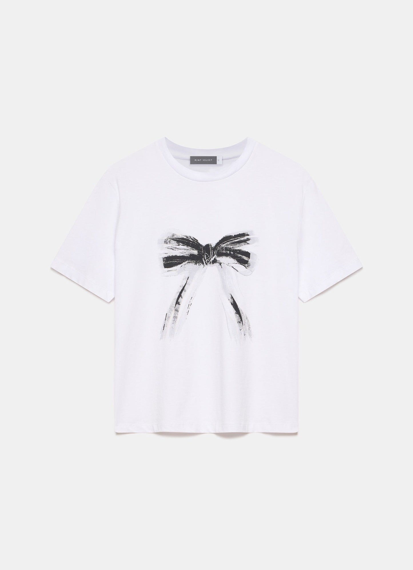White Graphic Bow T-Shirt