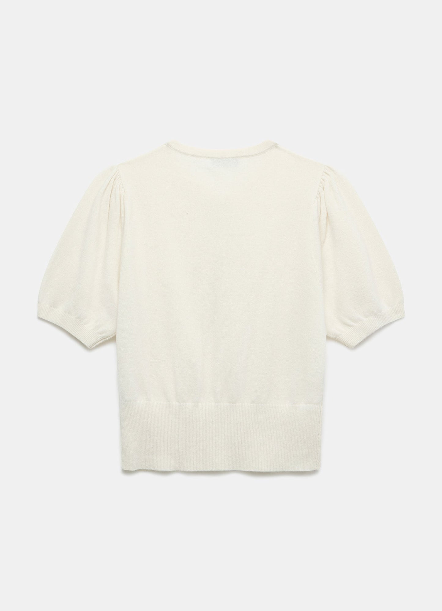 White Cashmere Short Sleeve Cardigan