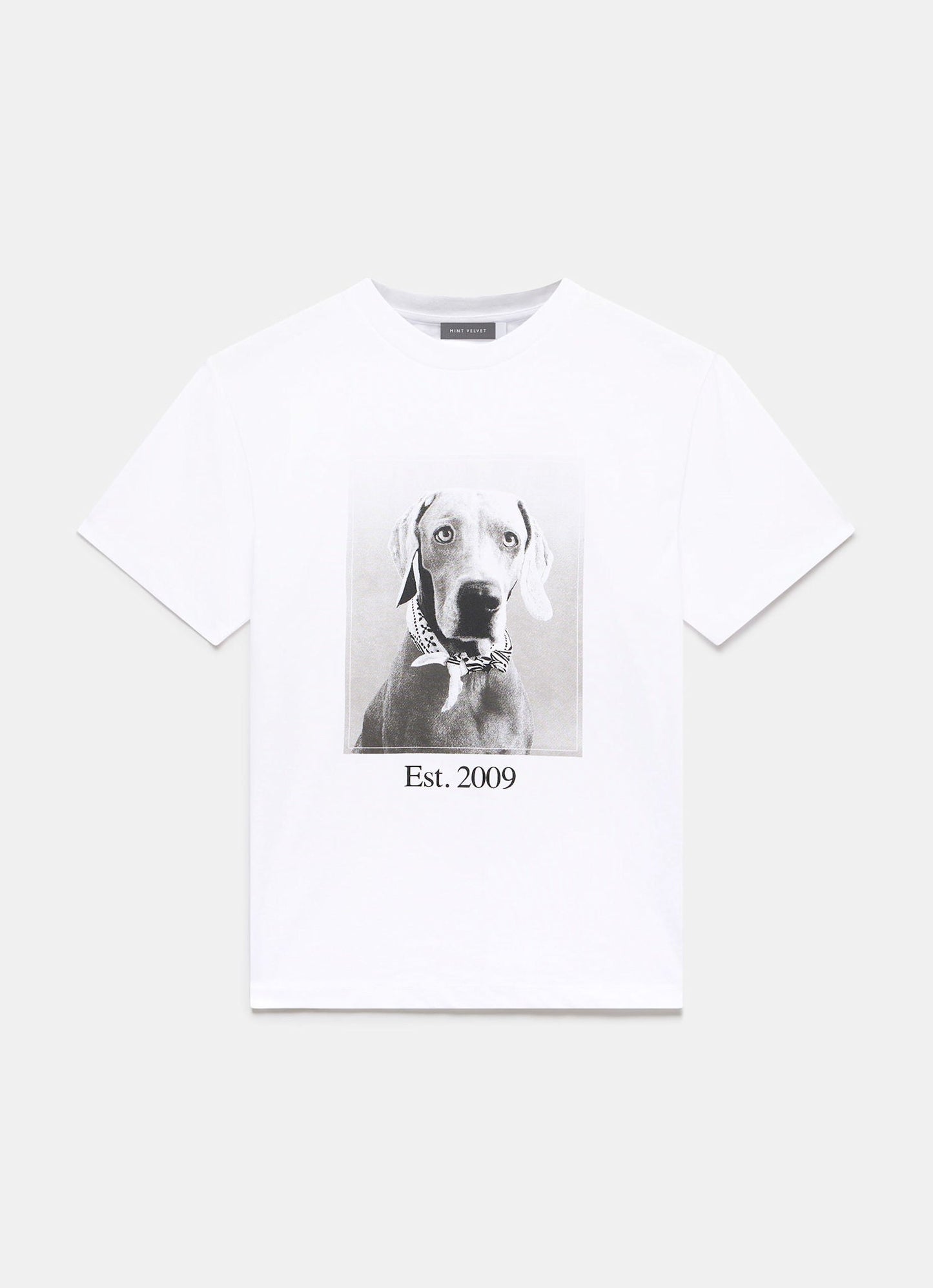Luna Dog White Graphic Cotton T-Shirt
