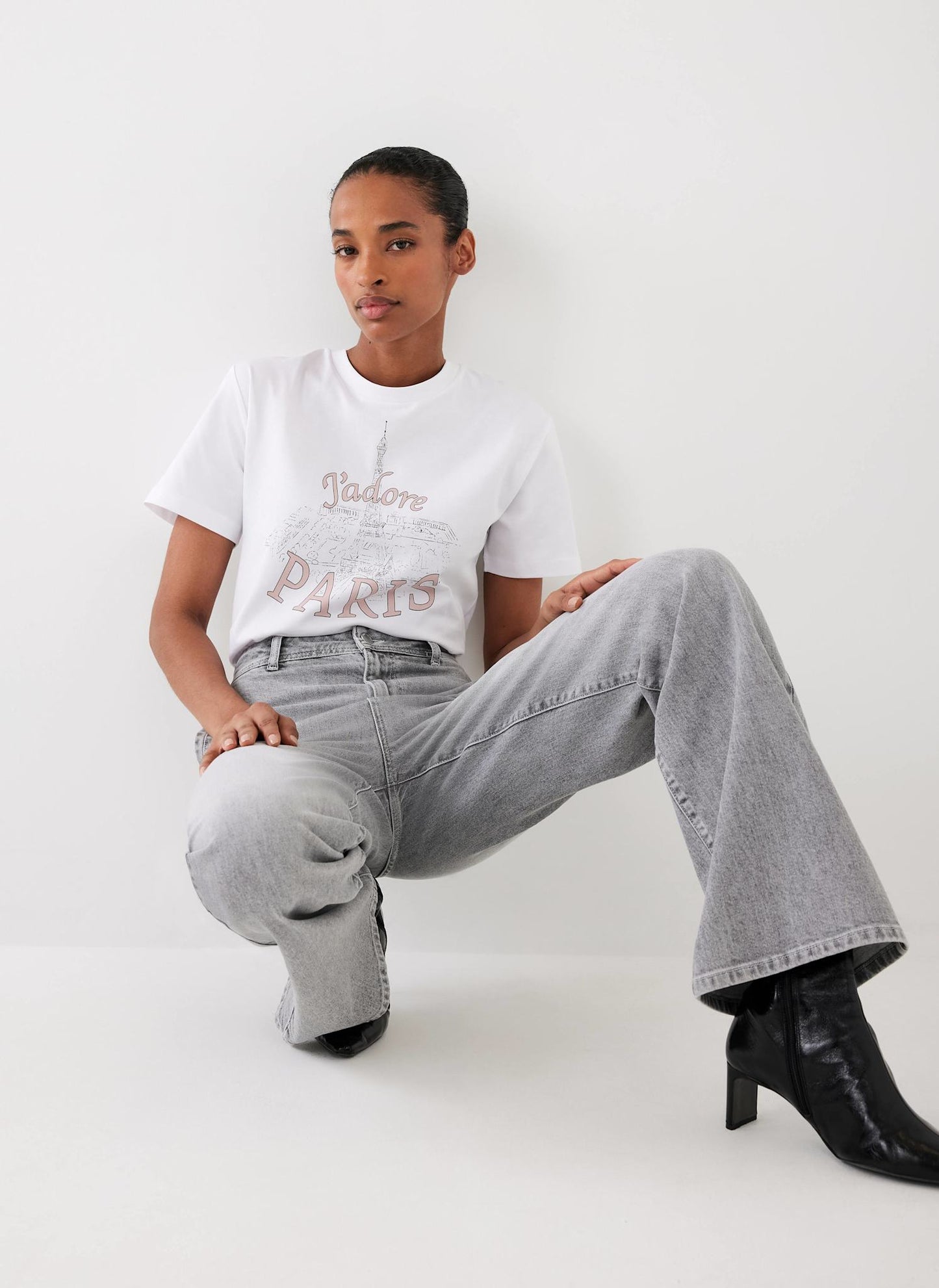 White Cotton Paris Graphic T-Shirt