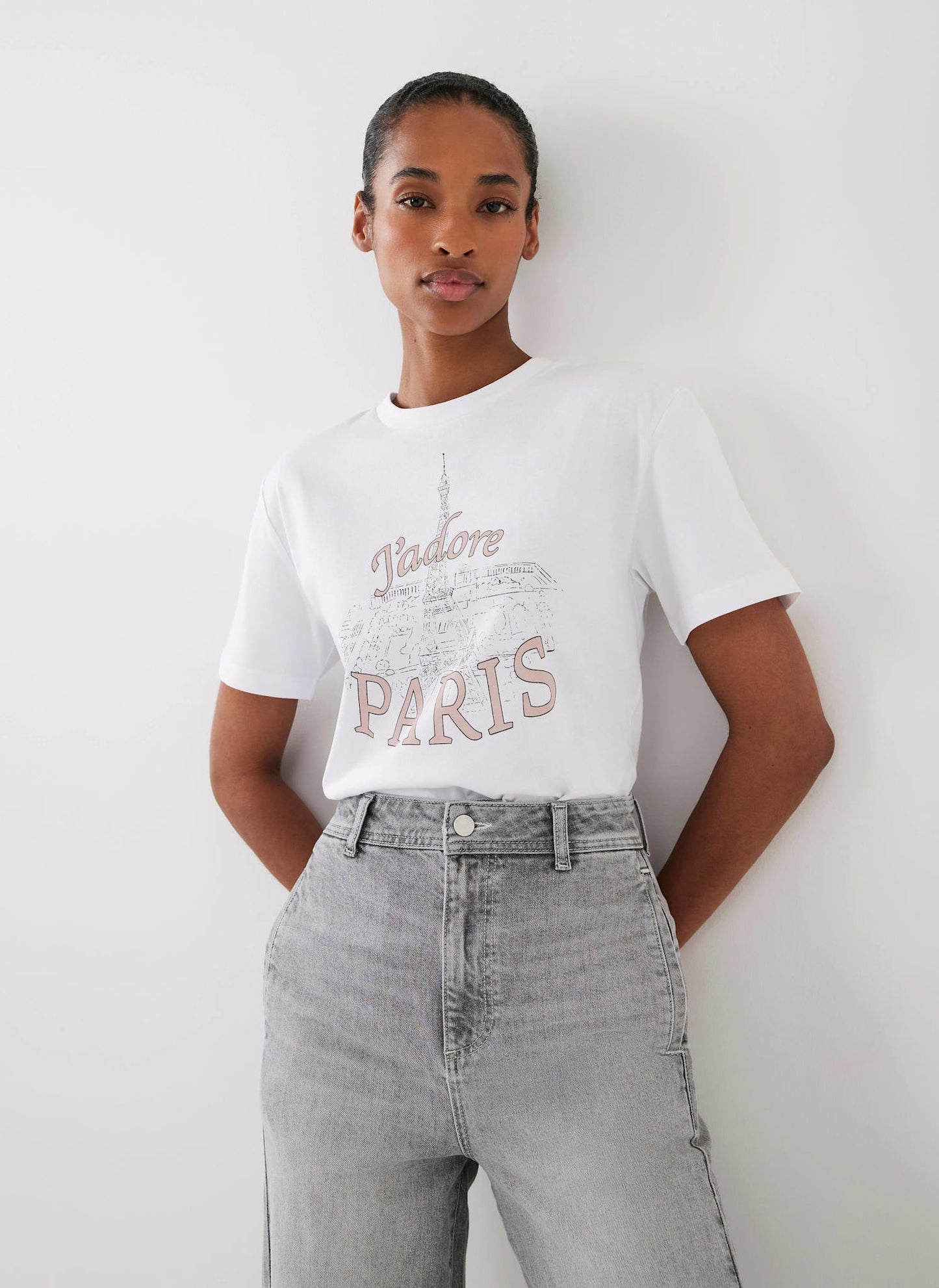 White Cotton Paris Graphic T-Shirt