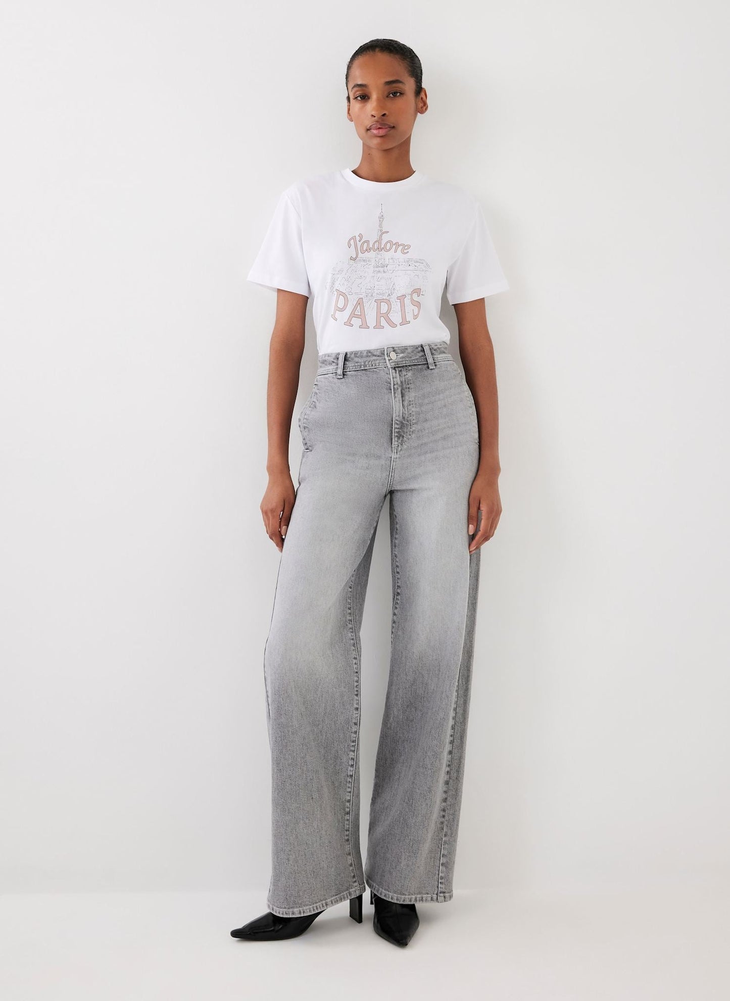 White Cotton Paris Graphic T-Shirt
