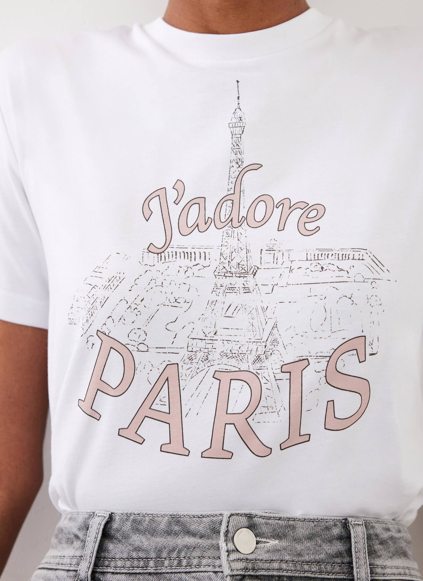 White Cotton Paris Graphic T-Shirt
