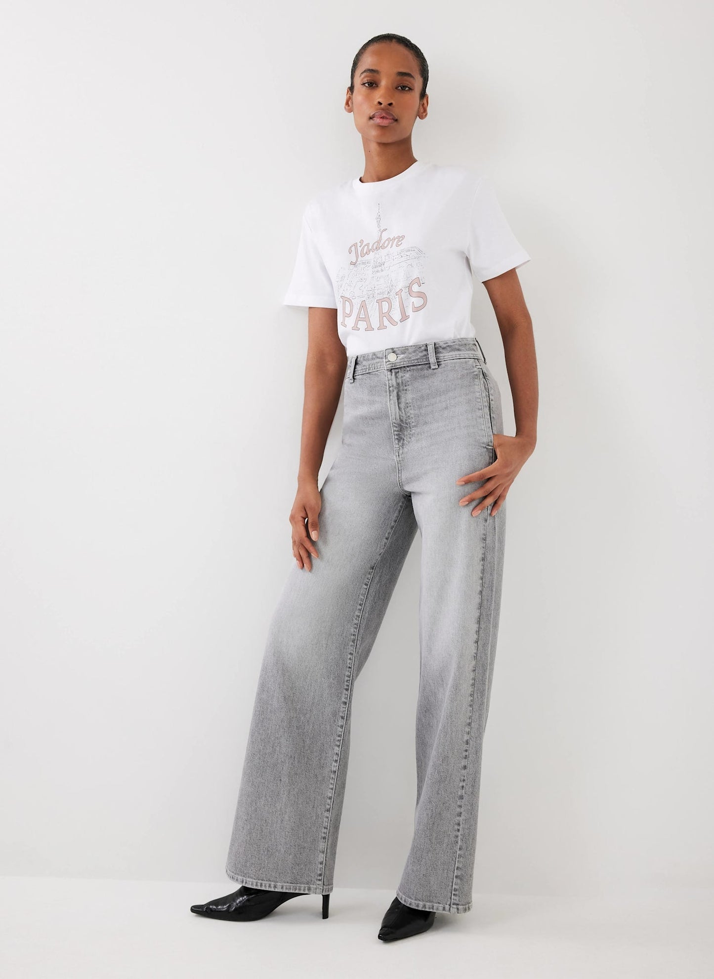 White Cotton Paris Graphic T-Shirt