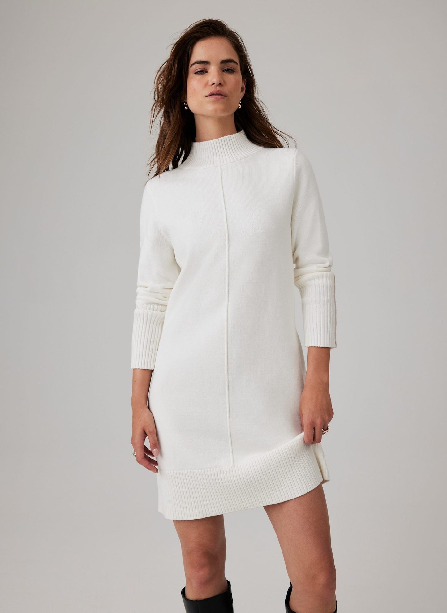 White Knit Jumper Mini Dress