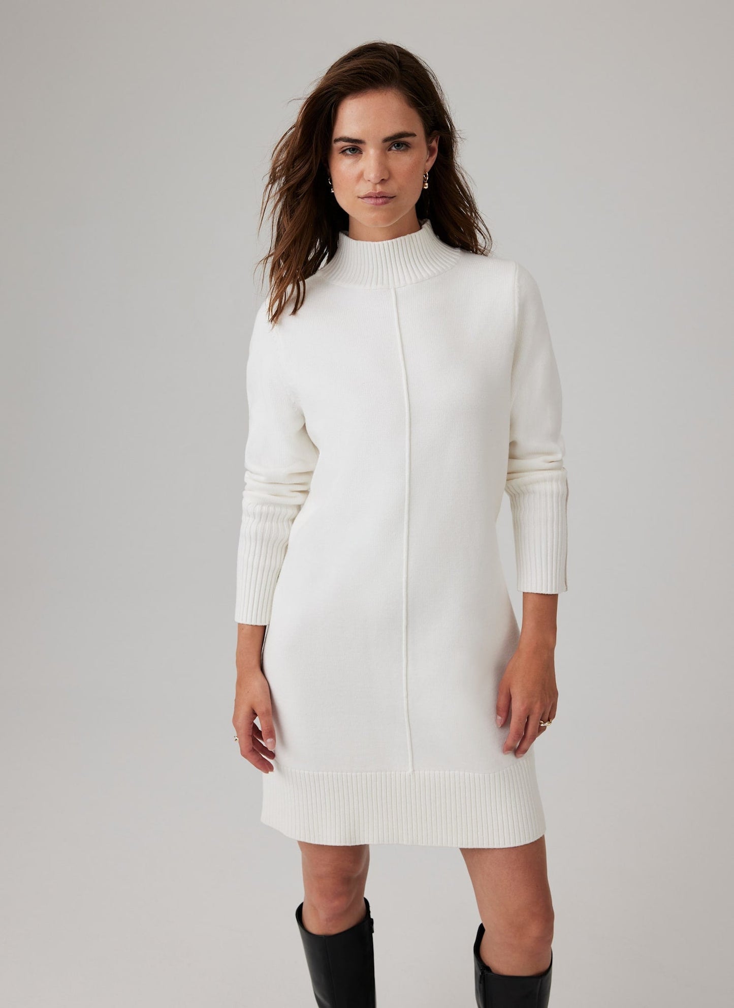 White Knit Jumper Mini Dress
