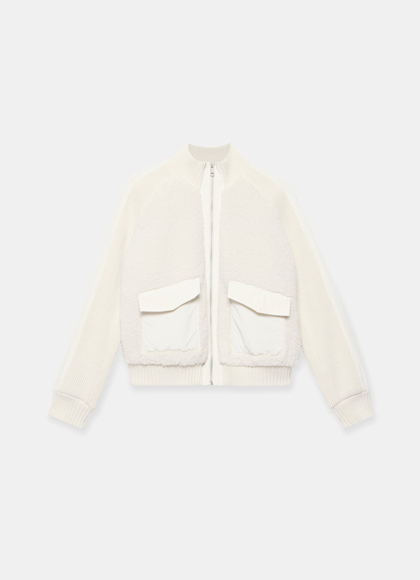 White Borg Mix Bomber Jacket
