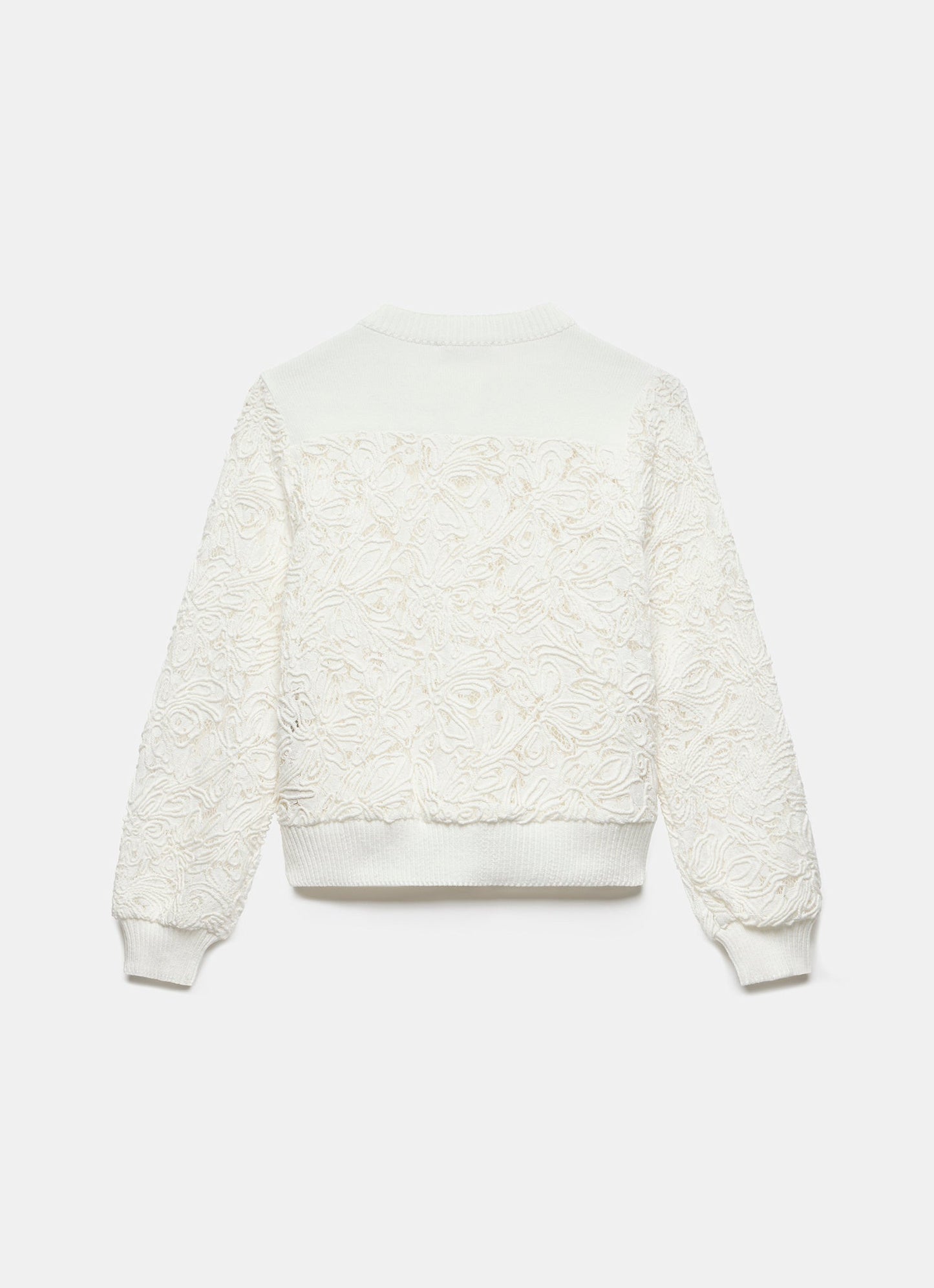White Lace Bomber Jacket