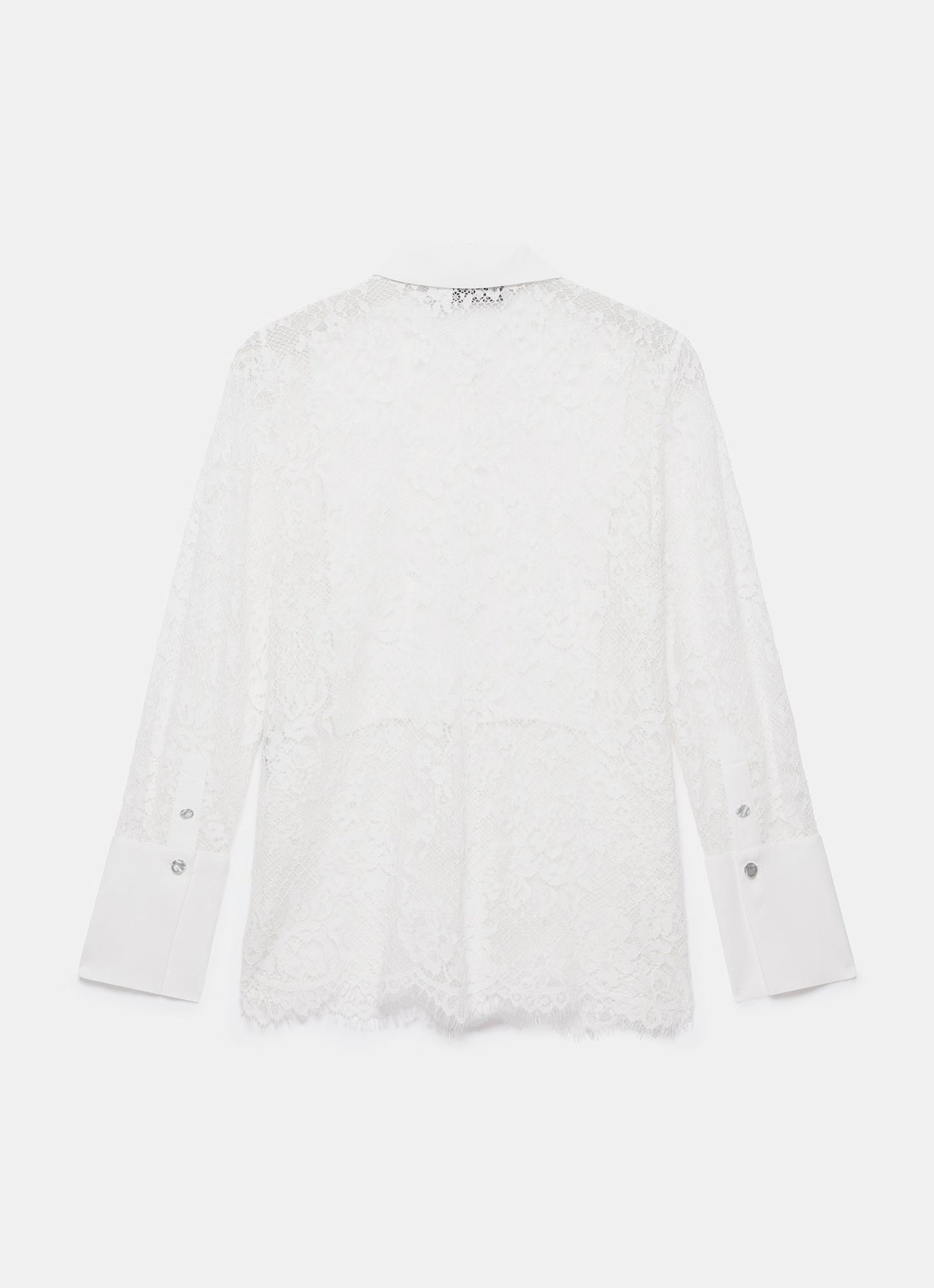 White Lace Pintuck Shirt