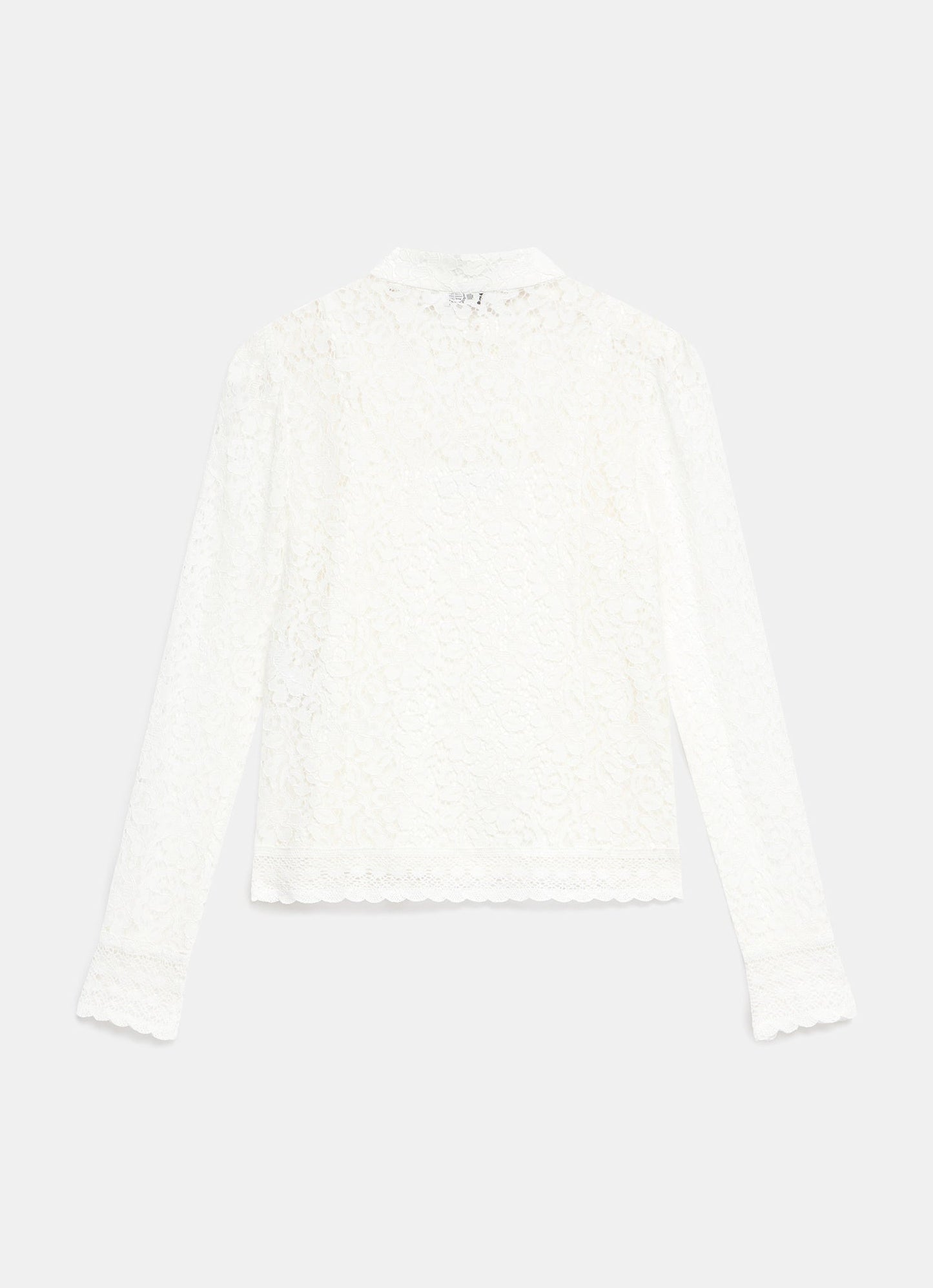 White Lace Scallop Trim Top