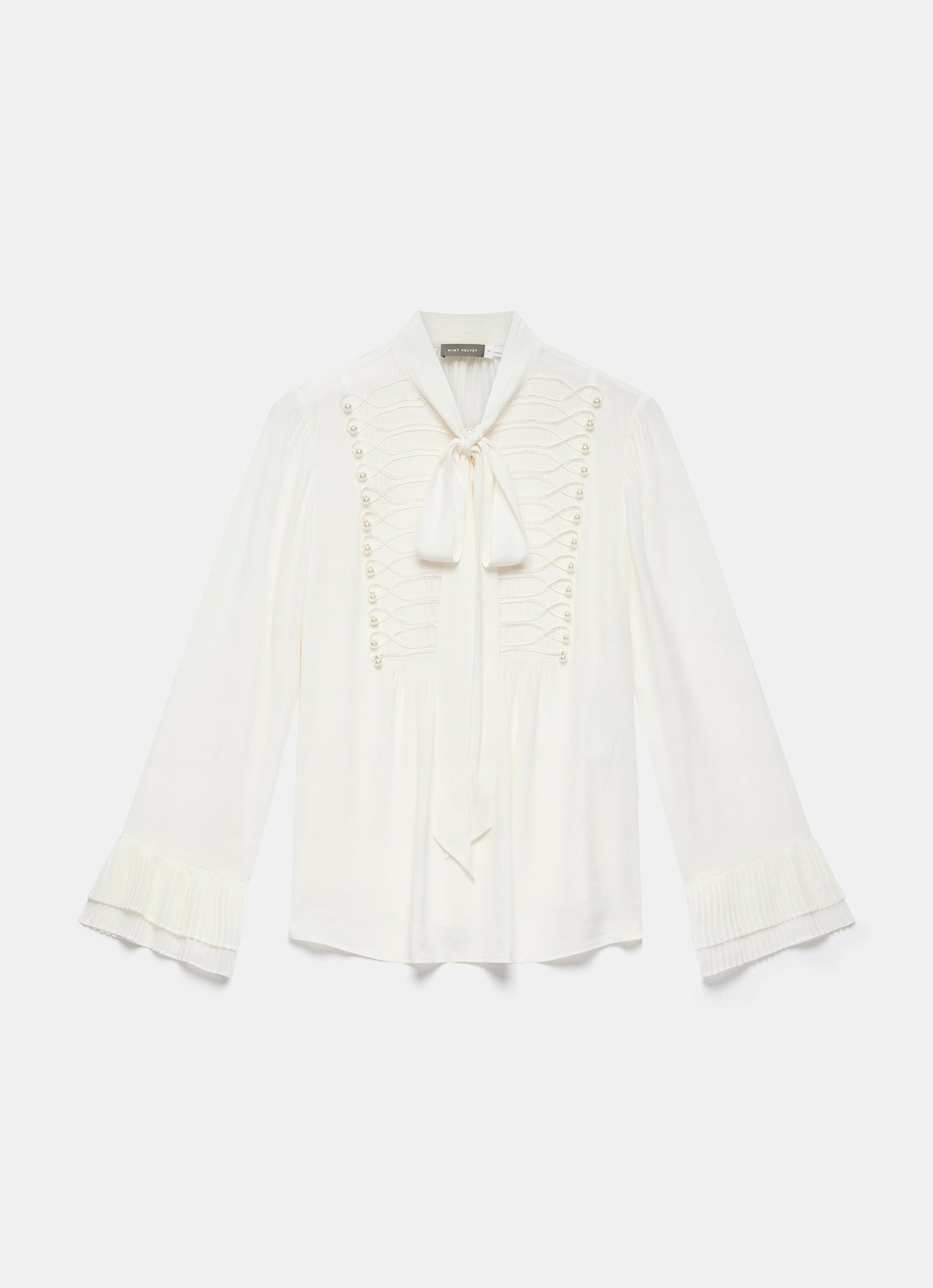 Cream Pearl Detail Blouse