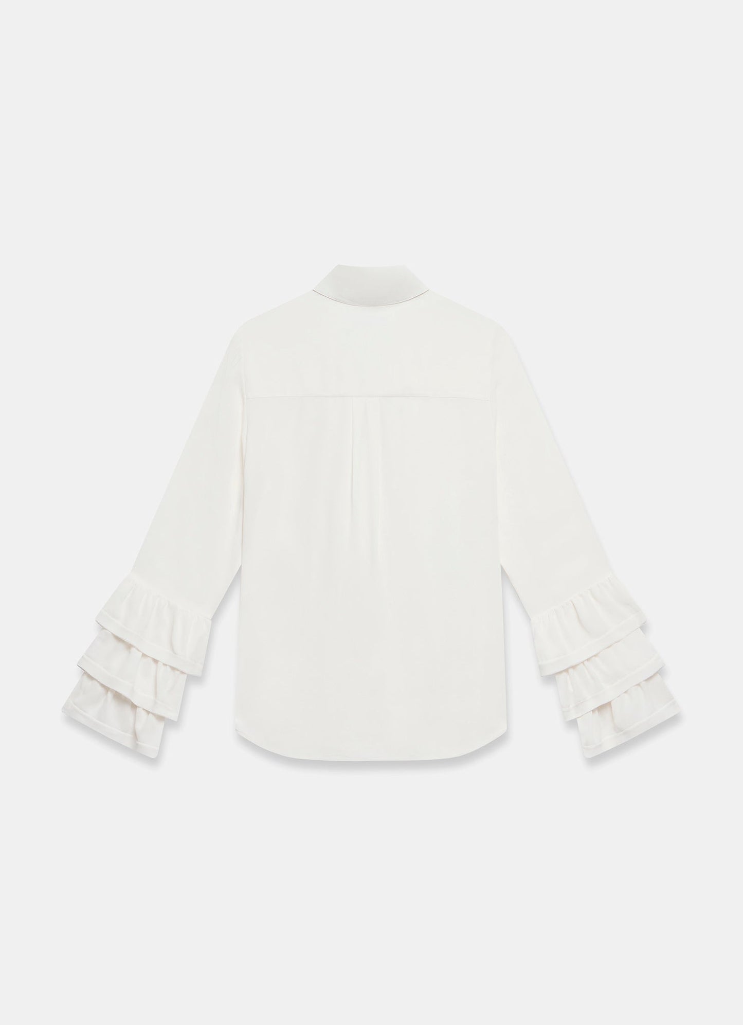 White Ruffle Detail Shirt