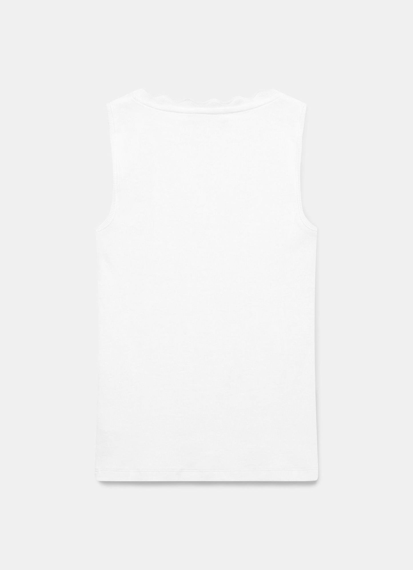 White Scallop Trim Vest Top