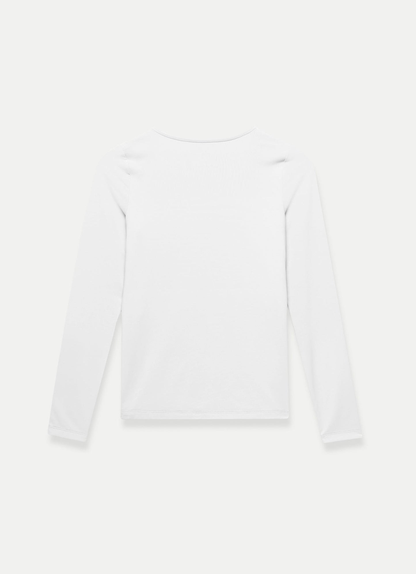 White Scoop Neck Long Sleeve Top