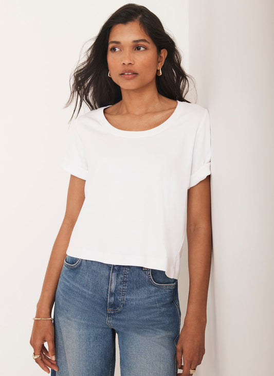 White Scoop Neck T Shirt
