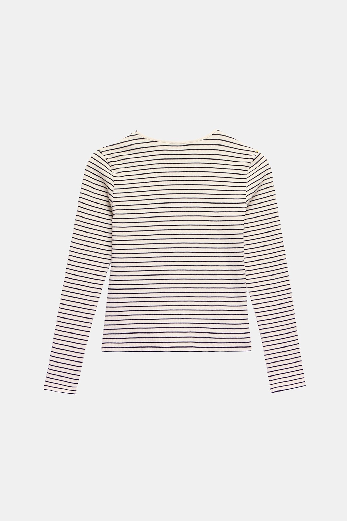 Neutral Striped Ruched Top
