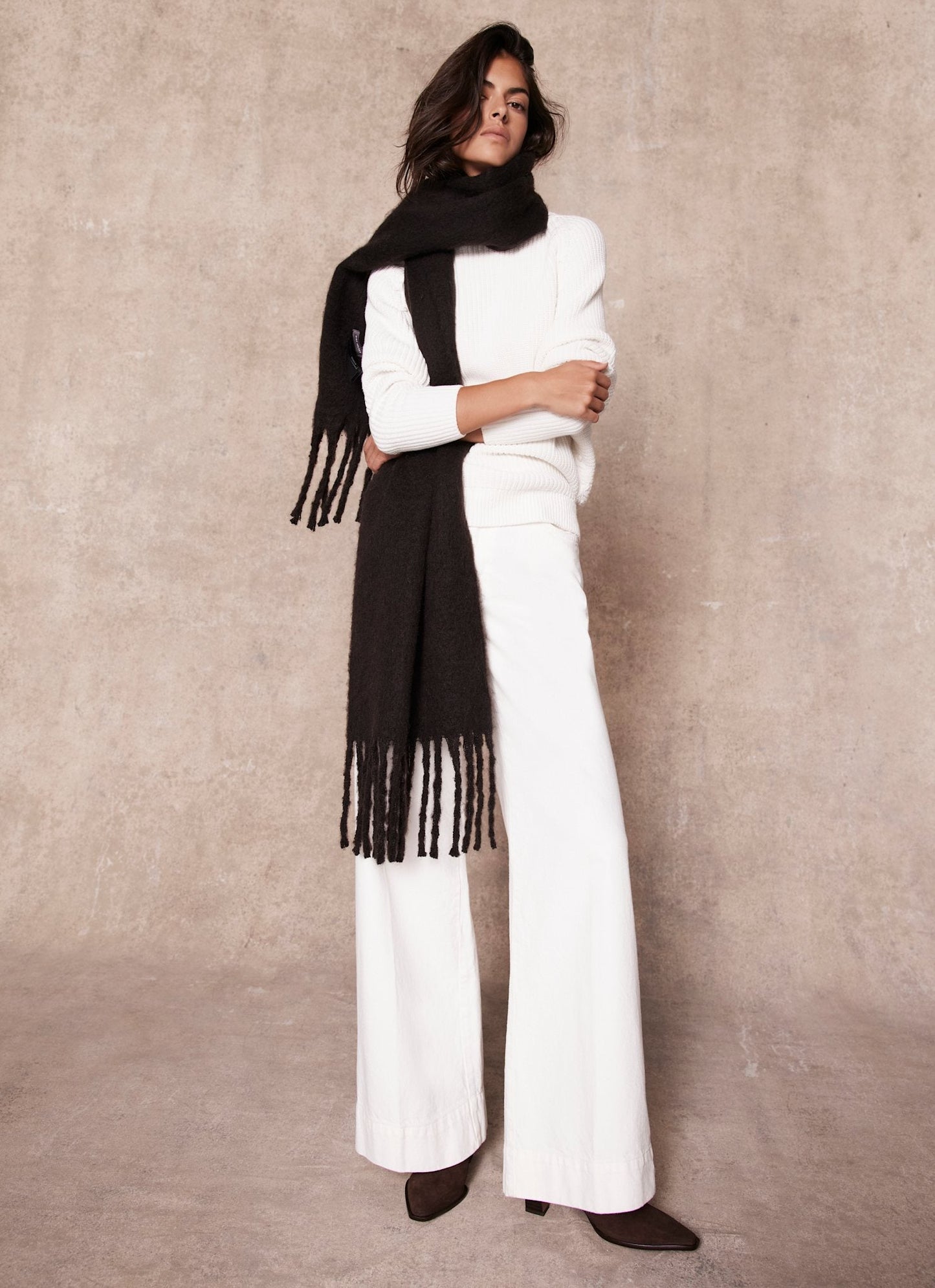 Cream Whipstitch Cotton Blend Jumper