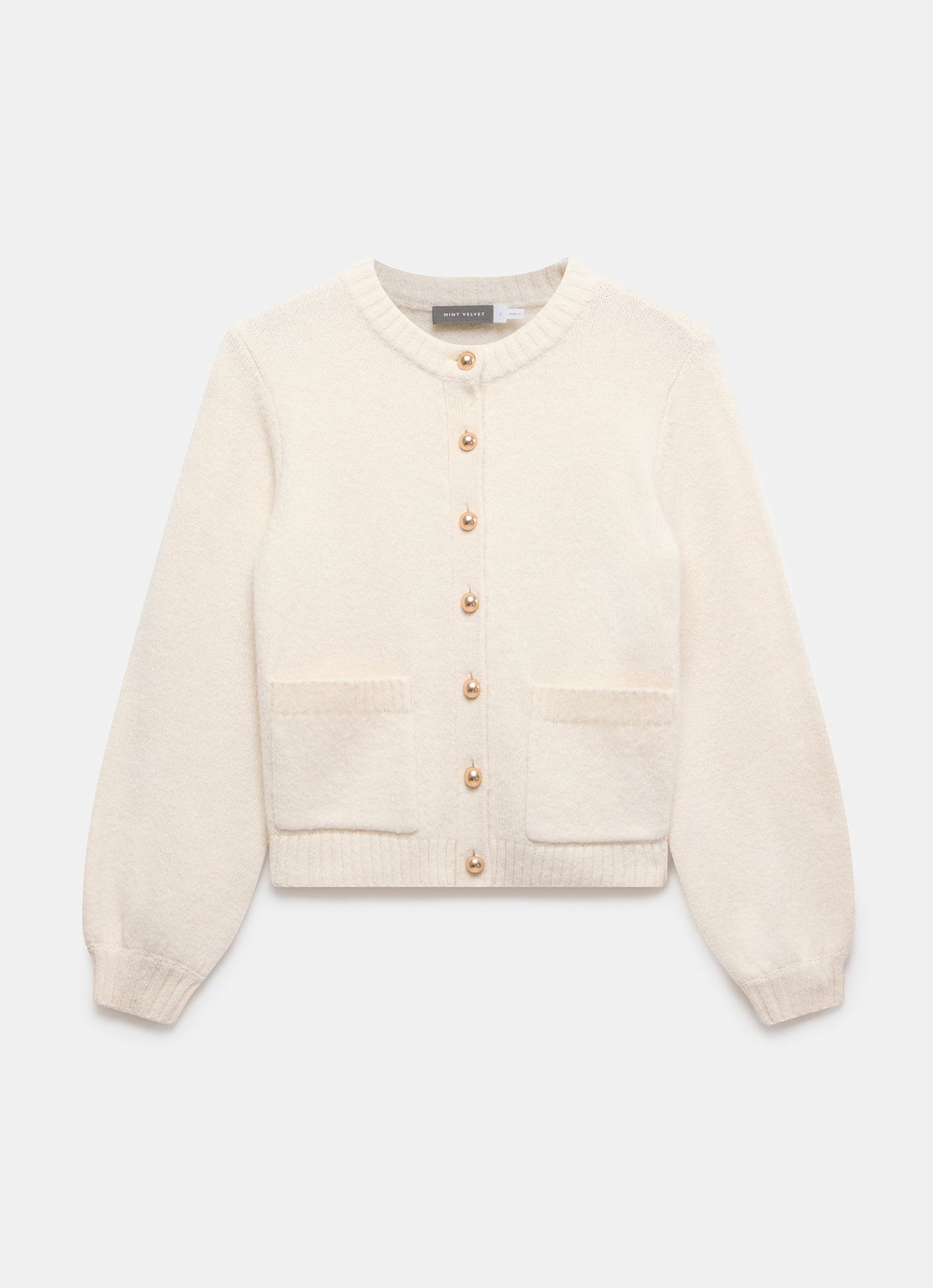 Cream Wool Blend Cardigan