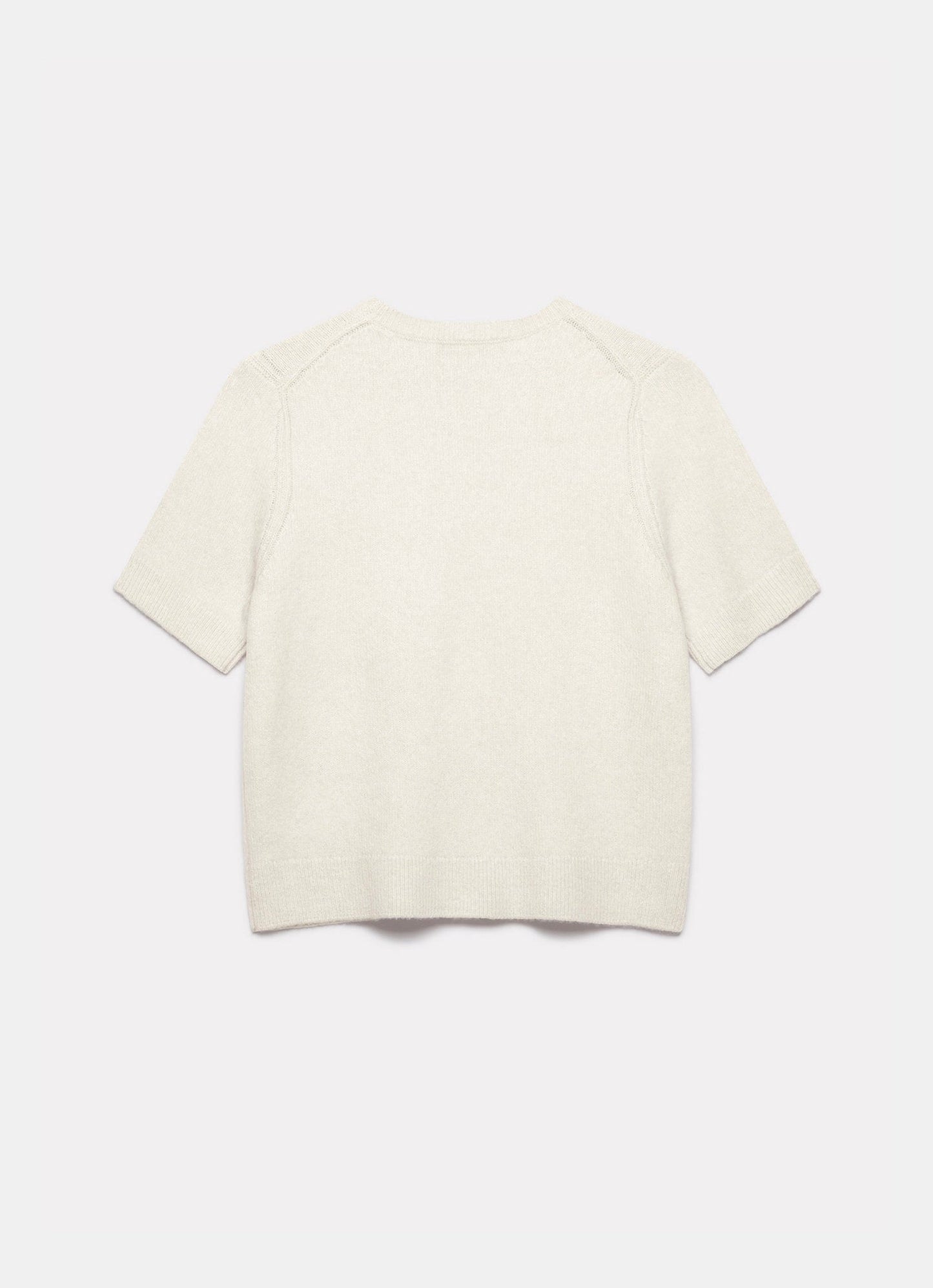 Cream Fitted Knit Tee