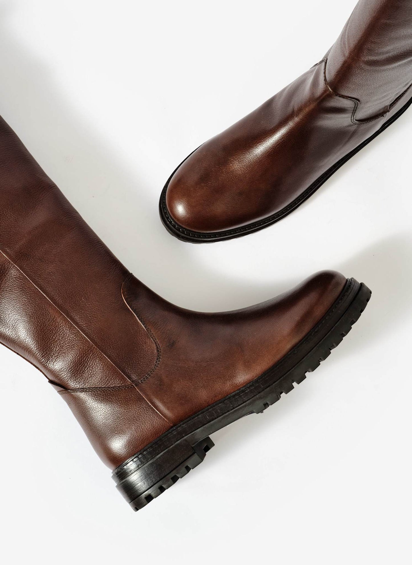Kara Brown Leather Faux Fur Boots