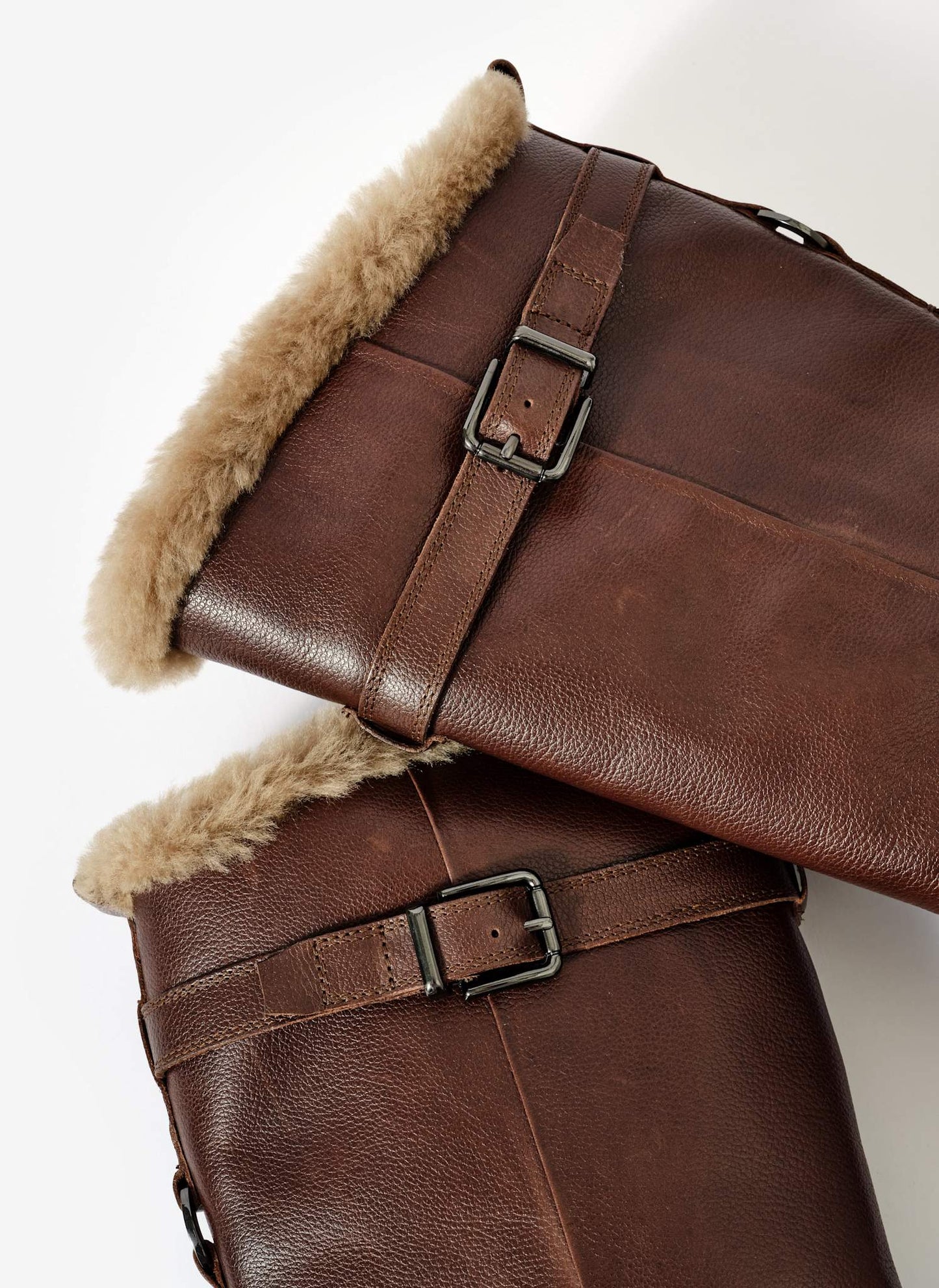 Kara Brown Leather Faux Fur Boots
