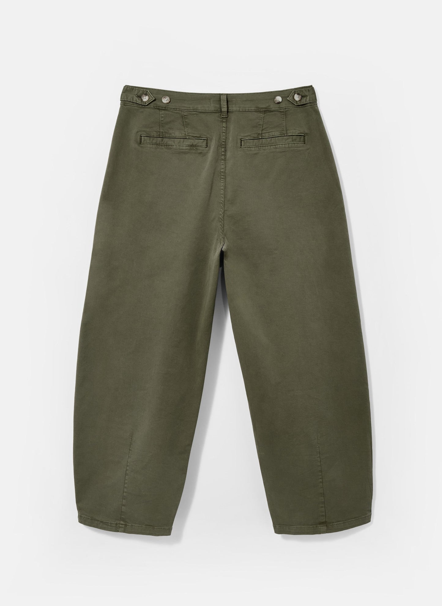 Khaki Barrel Chino Trousers