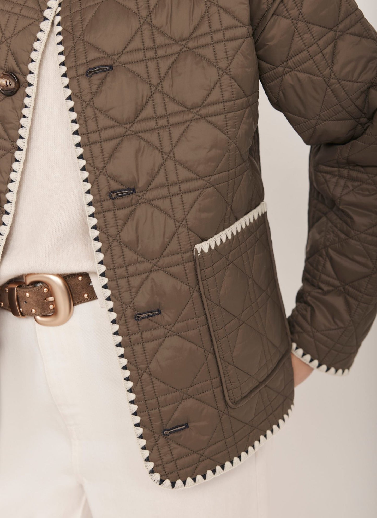 Khaki Reversible Quilted Jacket