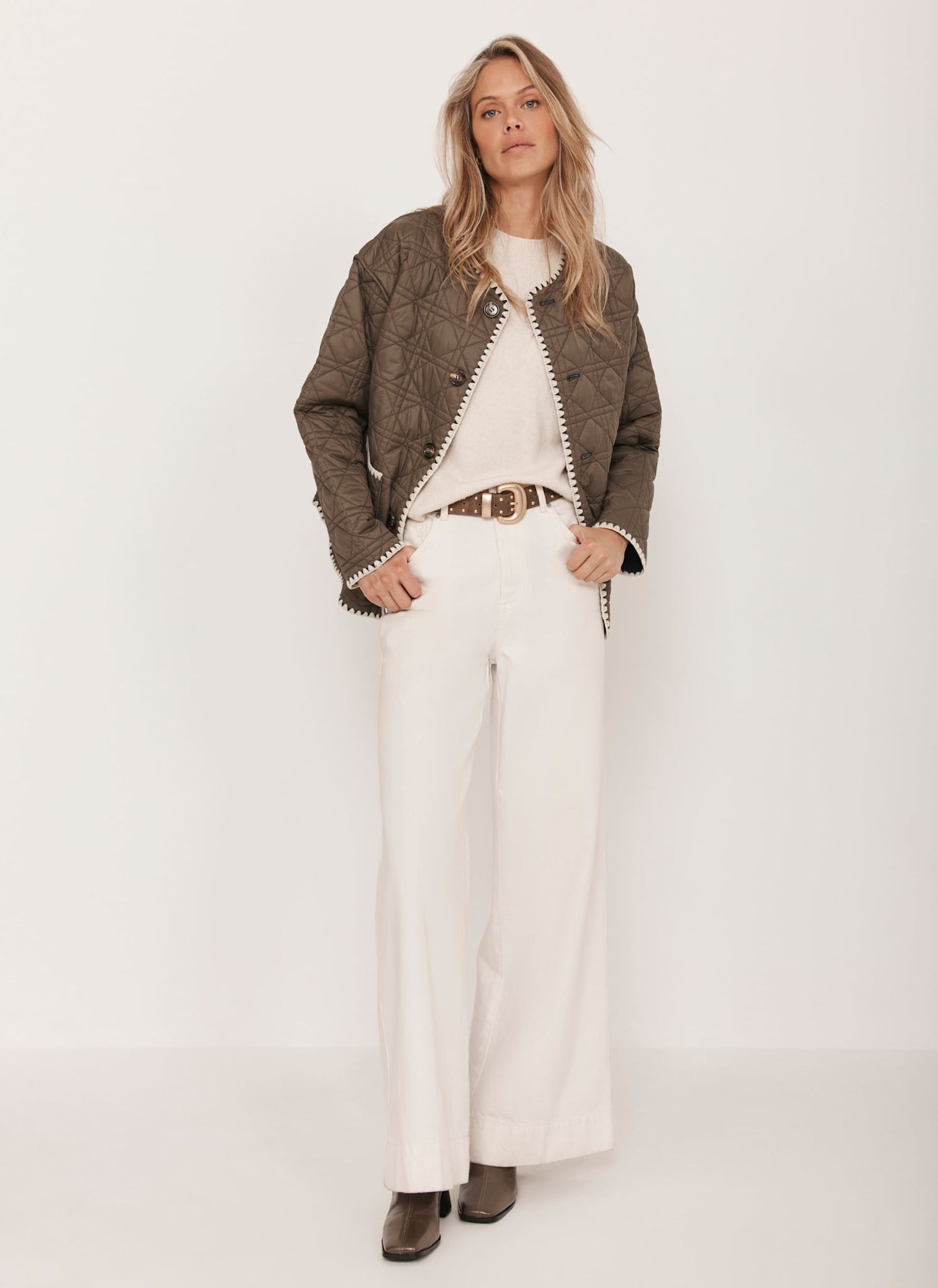 Khaki Reversible Quilted Jacket