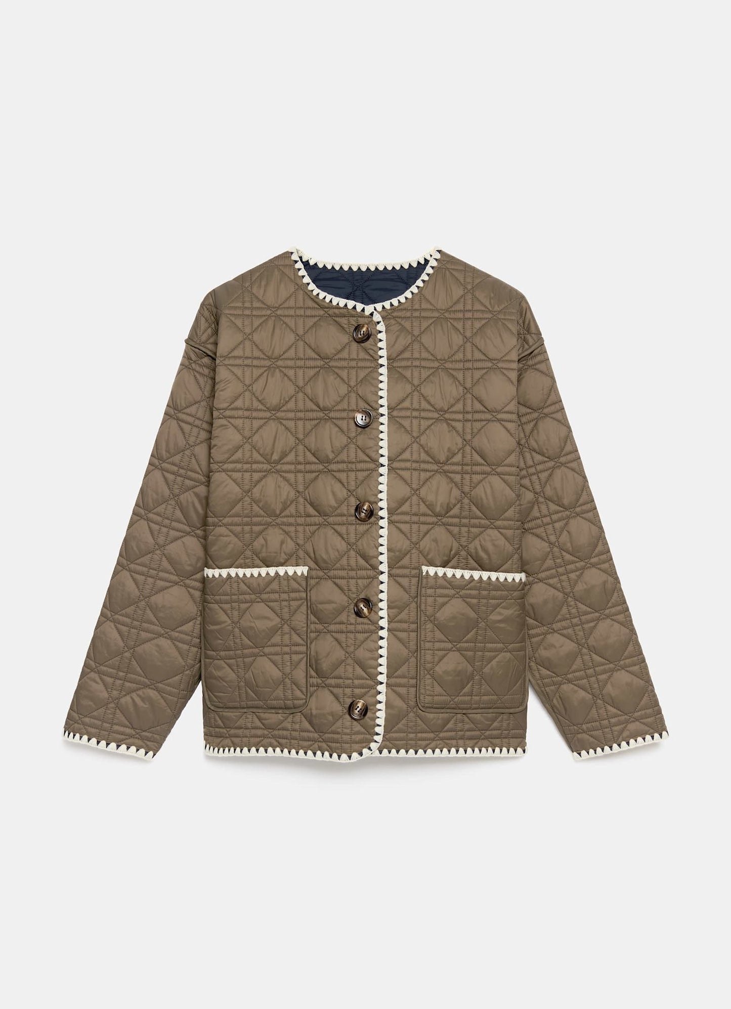 Khaki Reversible Quilted Jacket