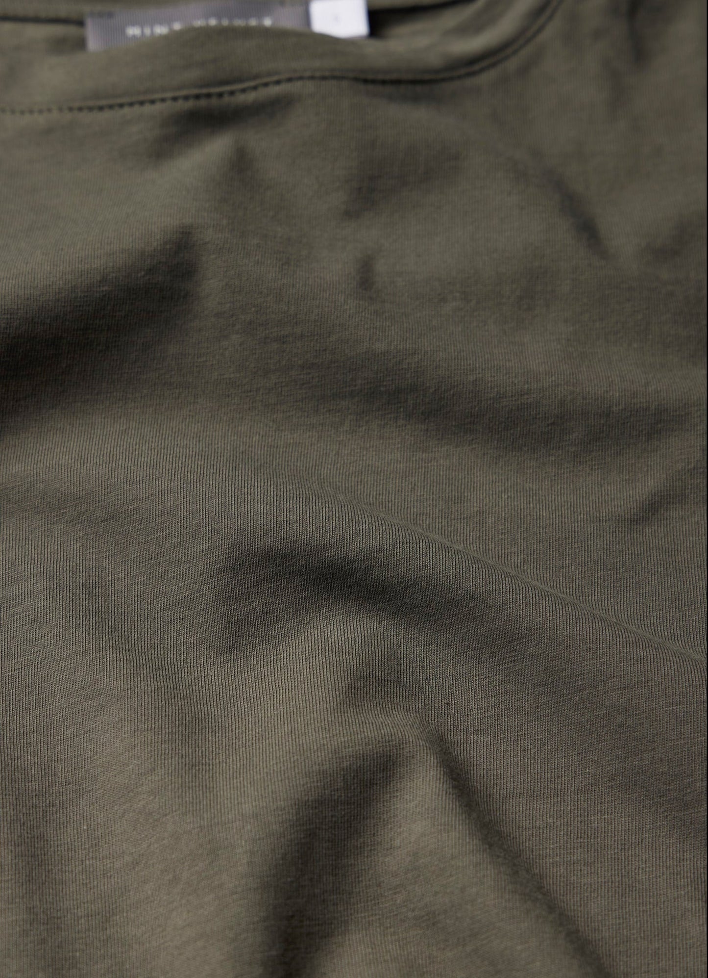 Khaki Cotton Extended Shoulder T-Shirt