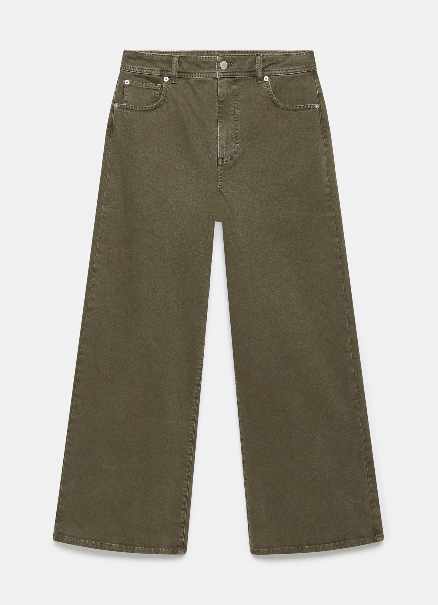 Khaki Wide Leg Jeans