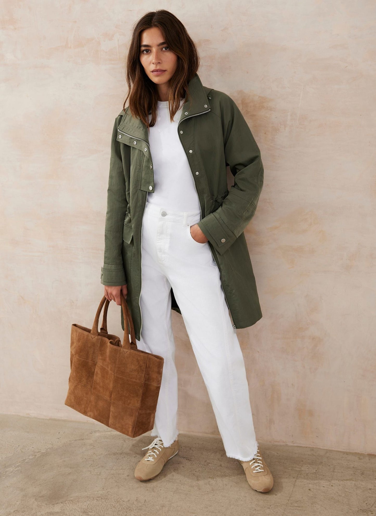 Khaki Utility Parka Coat