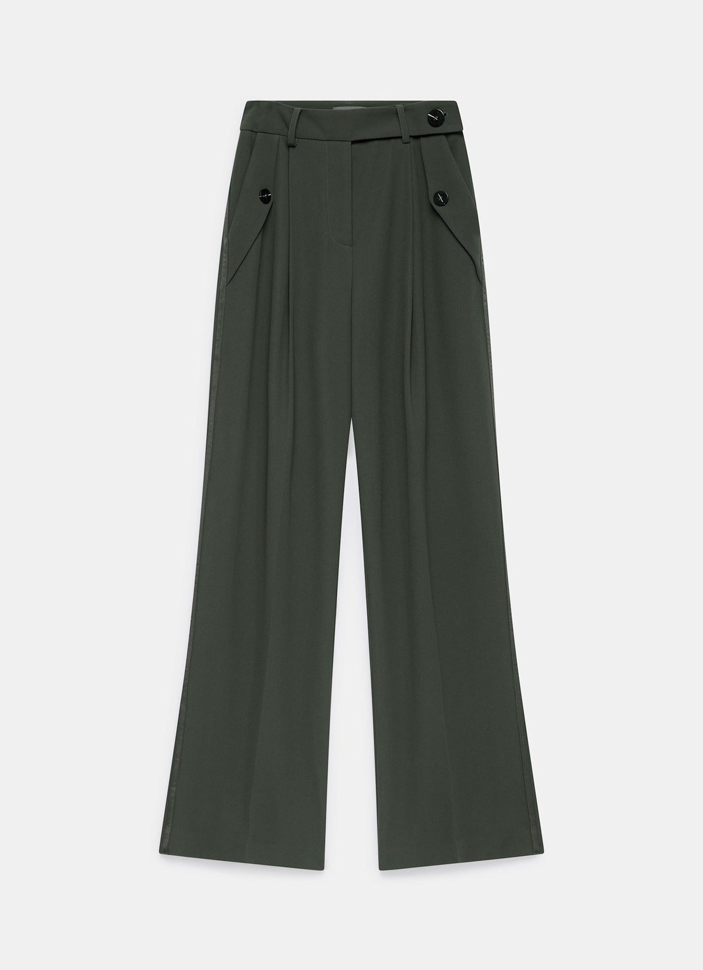 Green Tailored Wide Trousers