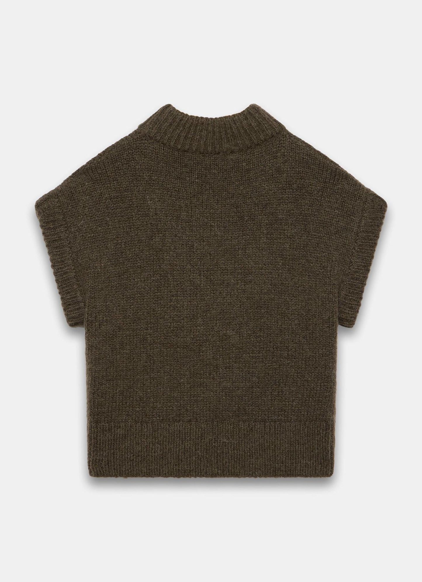 Khaki Wool Blend Knit Top