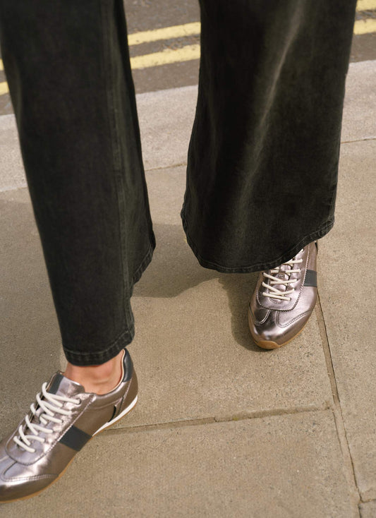 Kiko Silver Leather Trainers