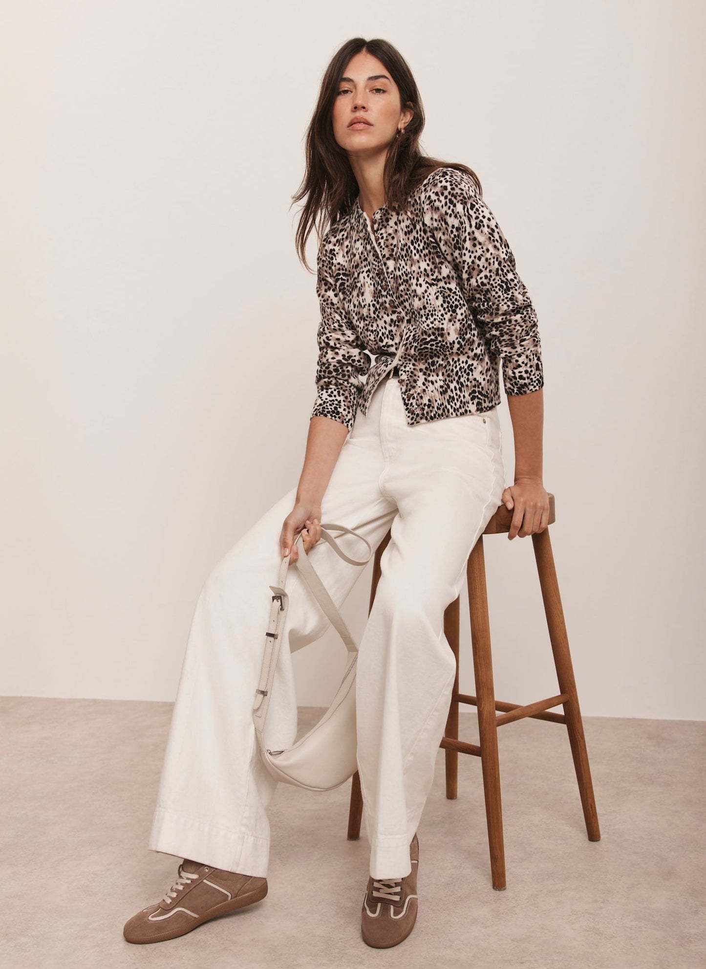 Leopard Print Cotton Cardigan