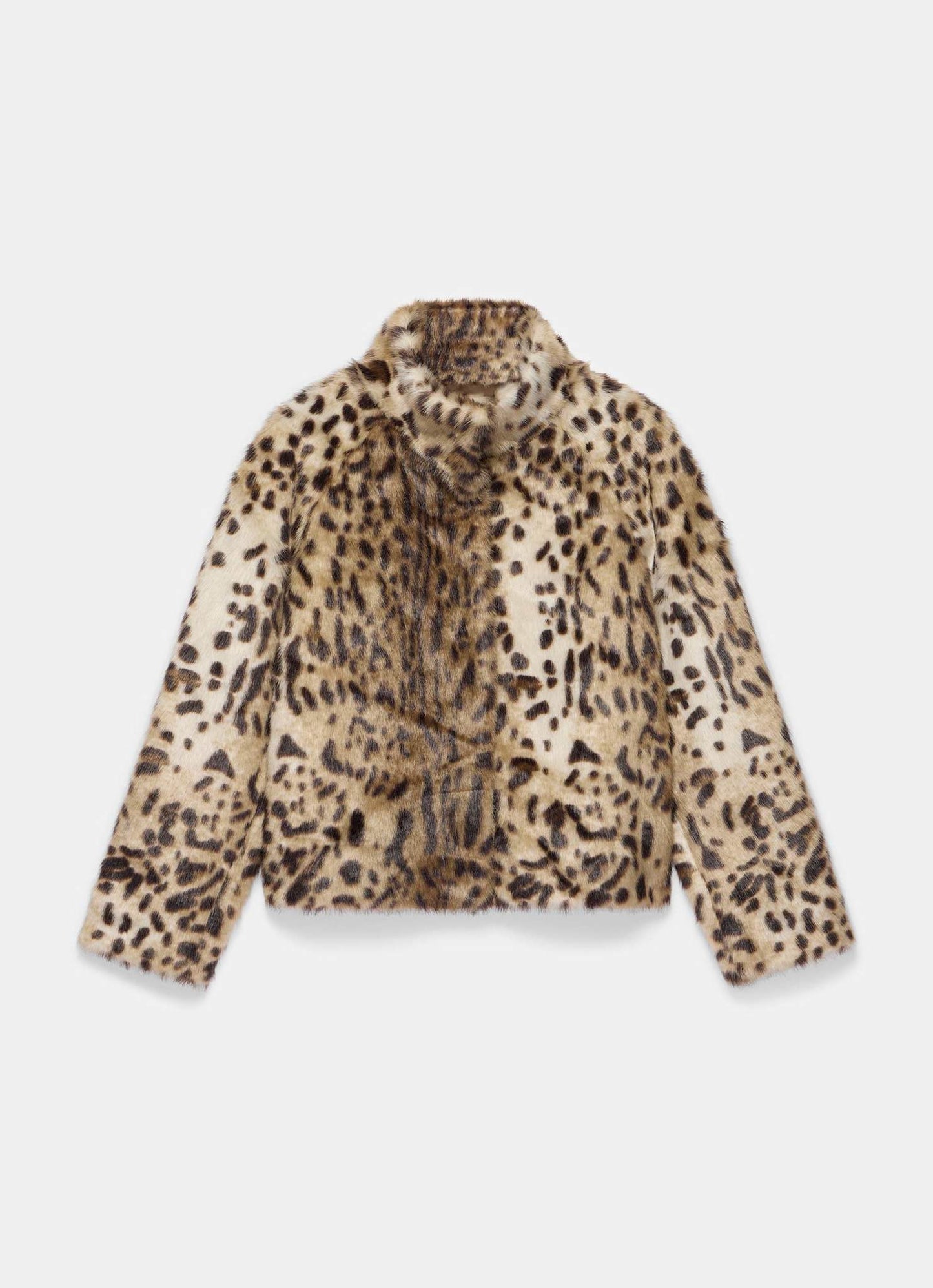 Leopard Print Faux Fur Jacket