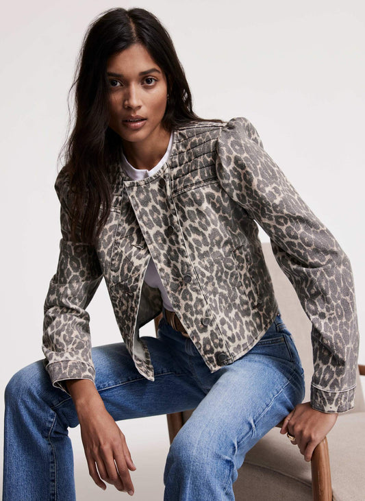 Leopard Print Denim Jacket