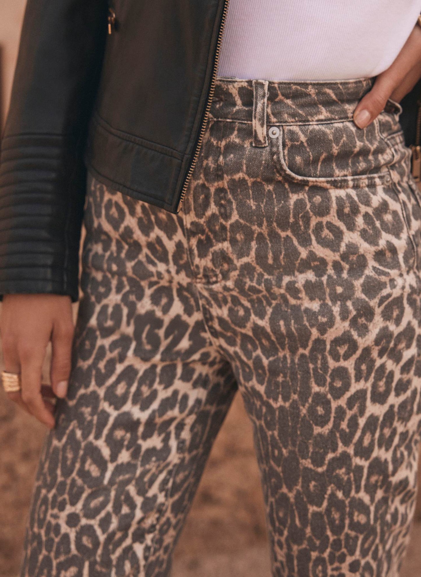 Leopard Print Slim Jeans