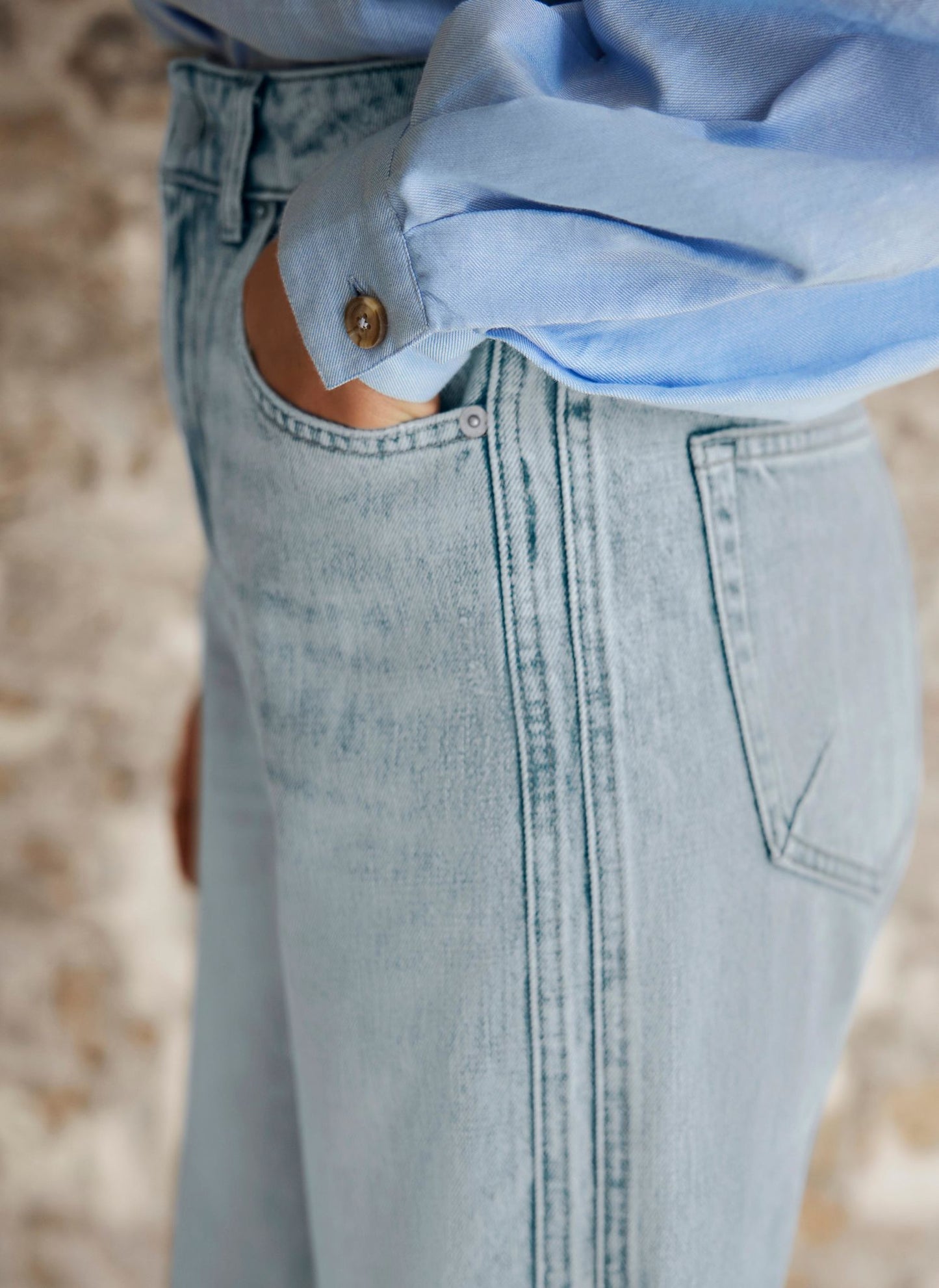 Light Indigo Relaxed Tapered Boyfriend Jeans
