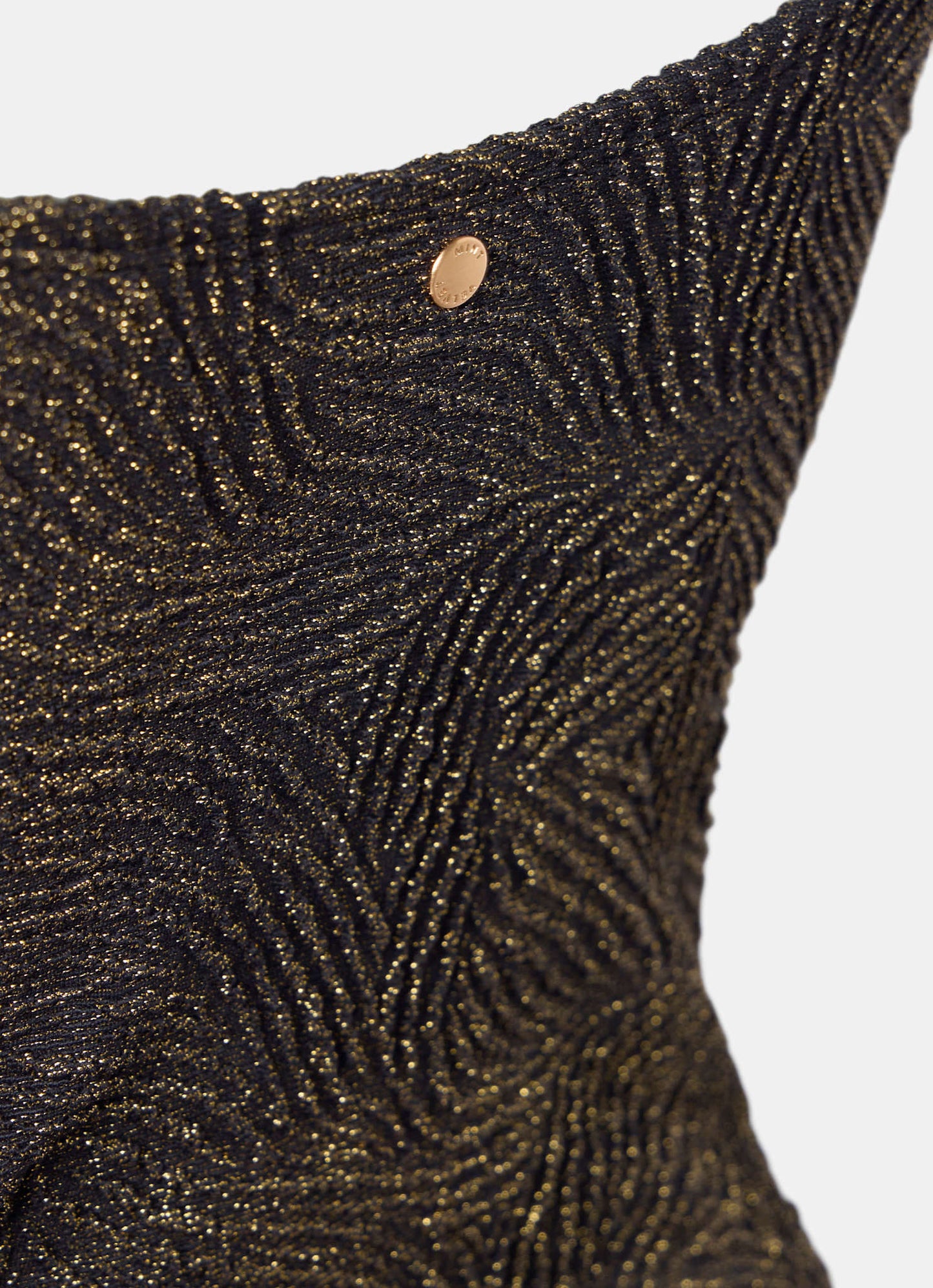 Black Lurex Jacquard Plunge Swimsuit