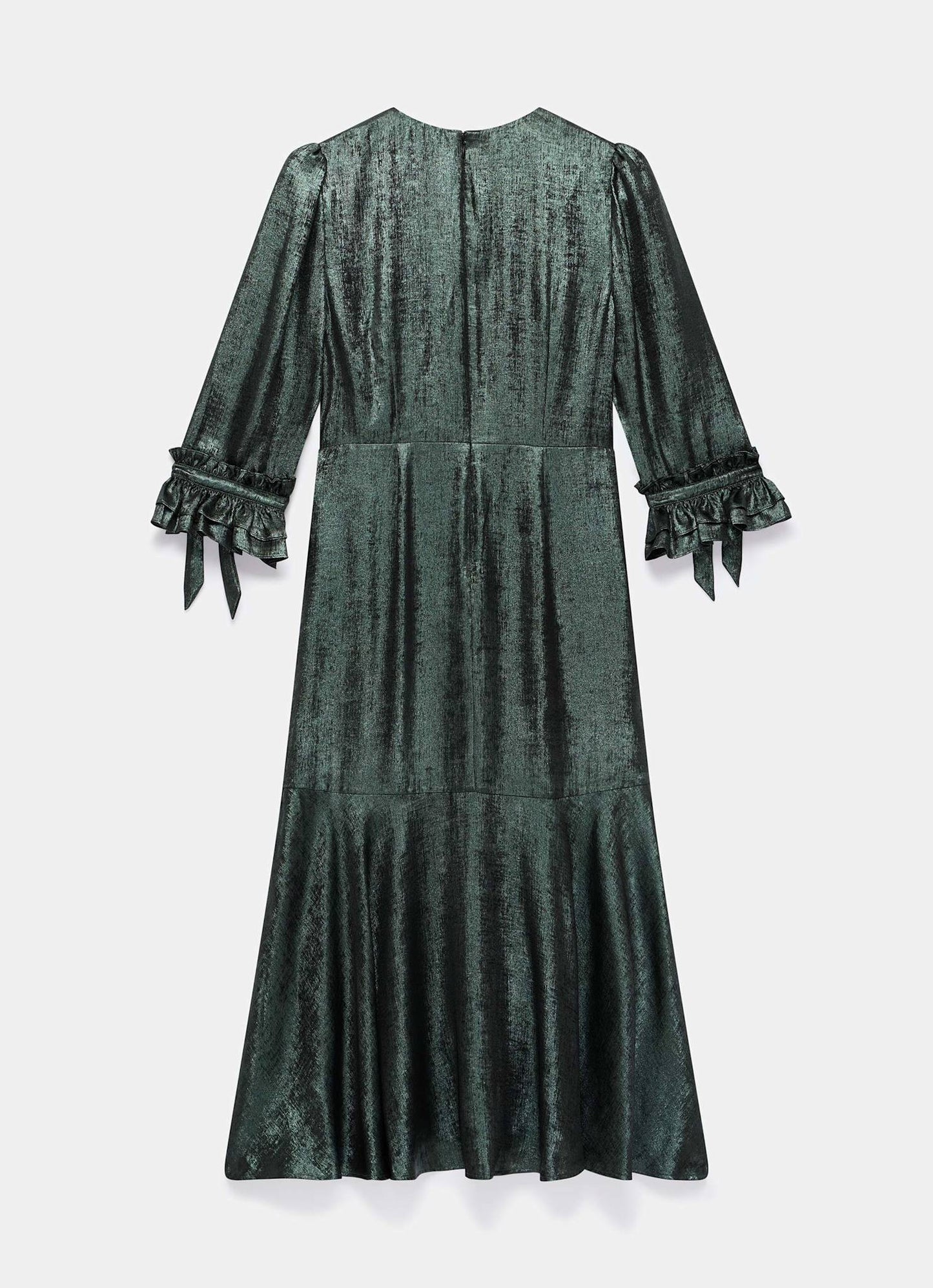 Green Metallic Midi Dress