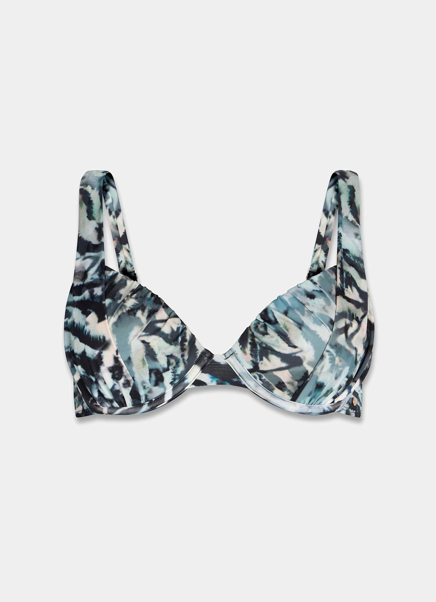 Navy Print Plunge Bikini Top